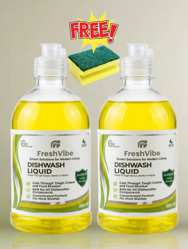 Dishwash Liquid (Pack of Two) with Nail Saver Sponge (free)
