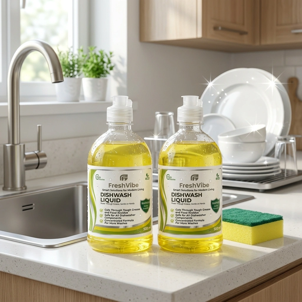 Dishwash Liquid (Pack of Two) with Nail Saver Sponge (free)