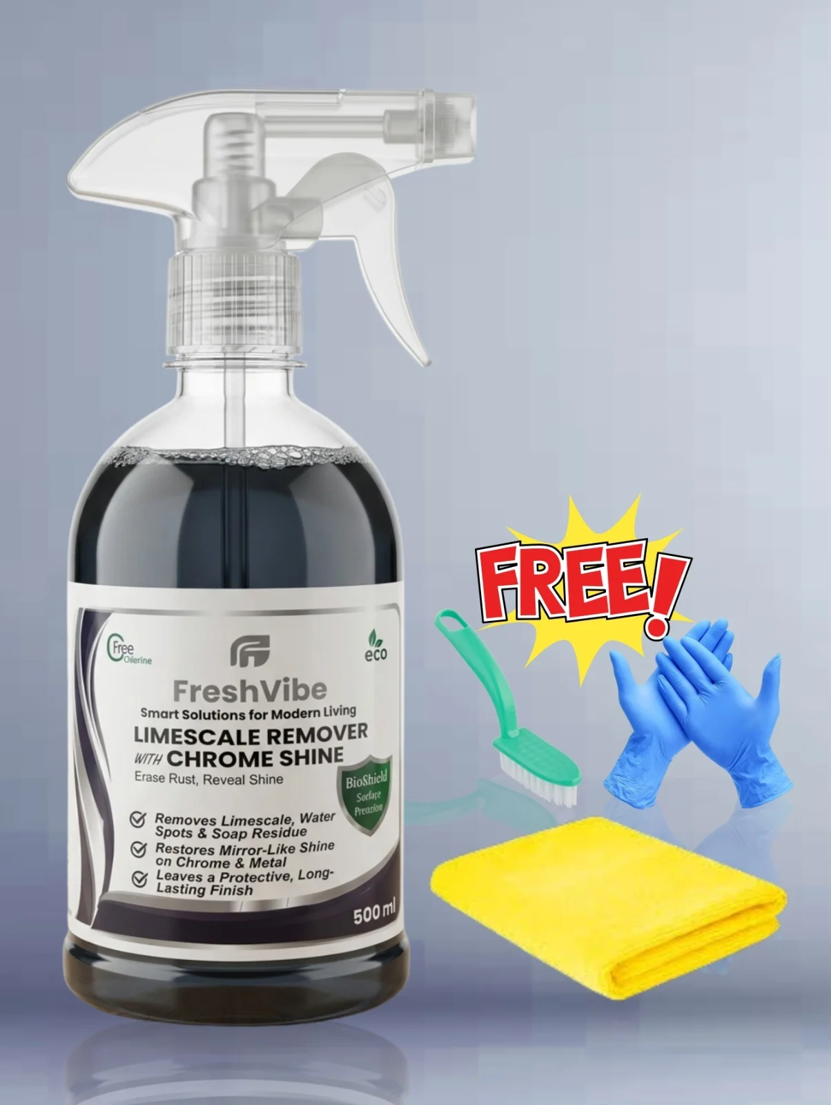 Limescale Remover with Chrome Shine with complete Kit